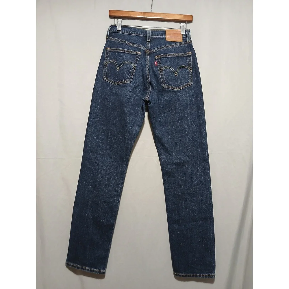 Levis 501 Original Fit Jeans Womens 25x30 Dark Wash Straight Leg 12501-0554